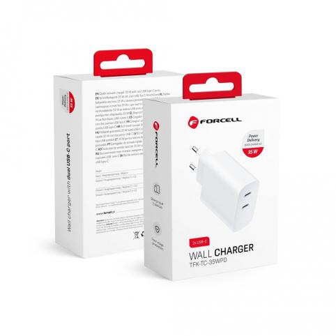 Forcell dual output charger, 18w, 3a each
