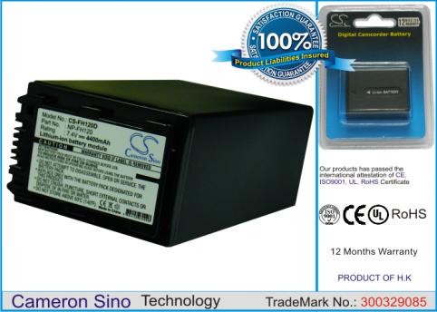 Battery  sony haute capacitée ac-vqh10, dcr-dvd103, dvd105, dvd108, dvd203, dvd