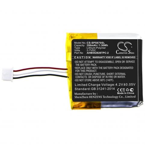 Battery for wireless headphones sennheiser gsp 670