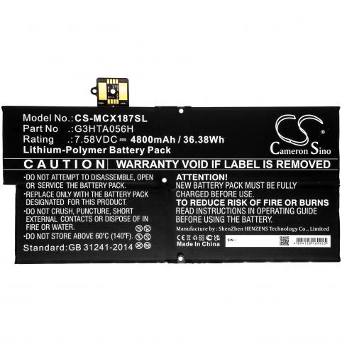 Battery tablet microsoft surface pro x 1876