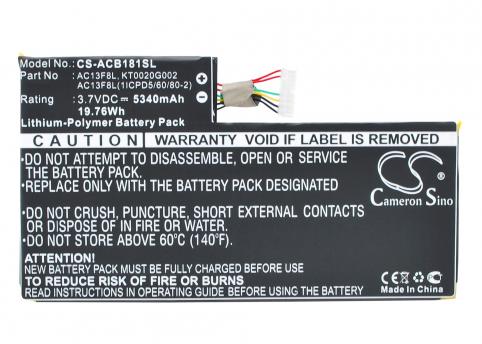 Battery for tablet acer ac13f8l iconia a1 810
