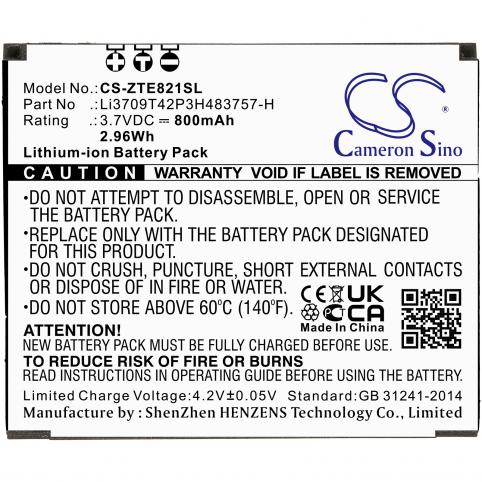 Battery  zte li3709t42p3h483757-h e821