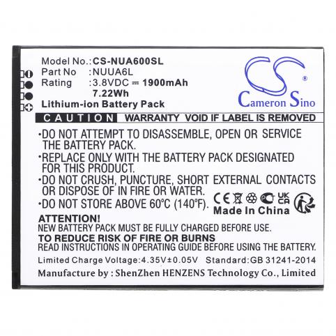 Battery mobile nuu a6l