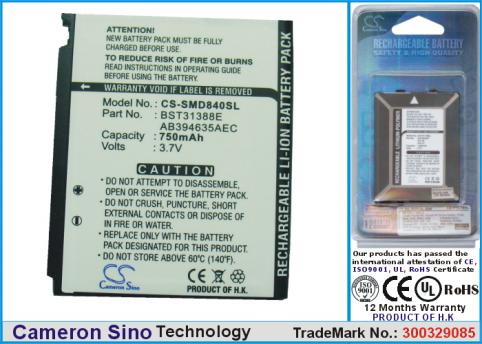 Battery for phone samsung sgh d848 sgh d840 m359 mobile