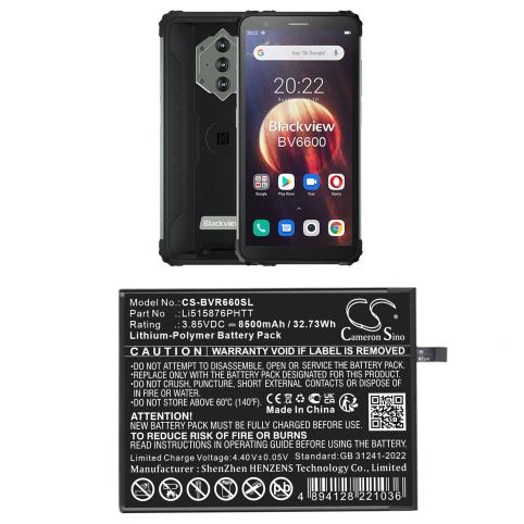 Battery for phone blackview li515876phtt bv6600 mobile
