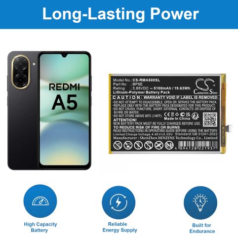 Battery for phone redmi bp5e a5 4g mobile