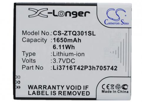 Battery  zte li3716t42p3h705742 q301c