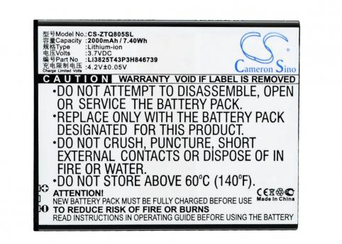 Battery  zte li3825t43p3h846739 q805t