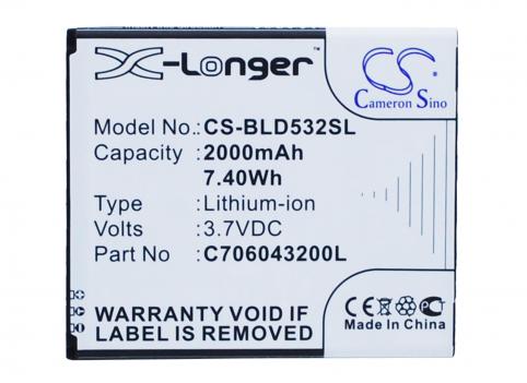 Battery  blu c706043200l studio 5.0c hd