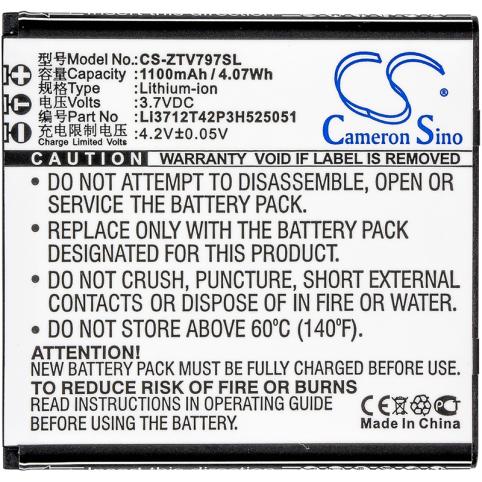 Battery  zte li3712t42p3h525051 v797
