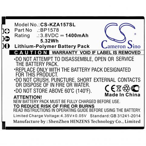 Battery  kazuna bp1578 etalk
